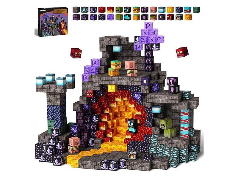 Magma Cavern Magnetic Cube Building Blocks - 100pcs