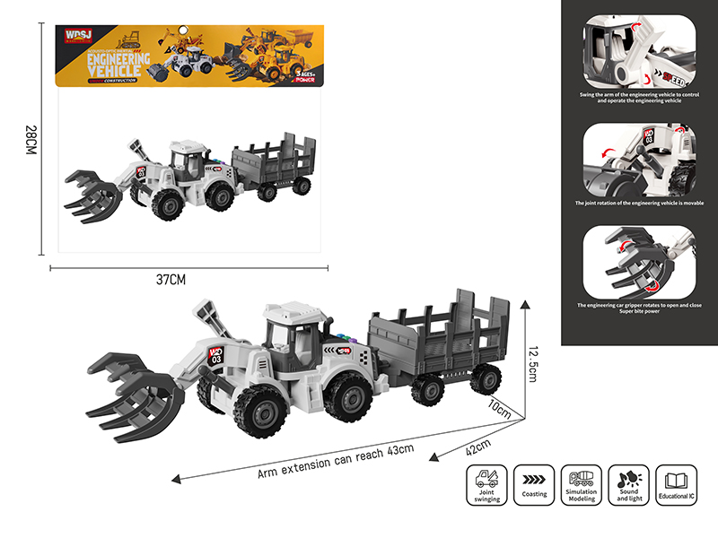 1:16 Friction Grab Loading Truck With Sound And Lights + Bucket Car