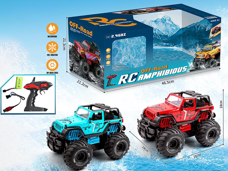 1:14 2.4G 4-Channel Remote Control 4WD 360° Rotating Wrangler Amphibious Vehicle(Including Batteries)