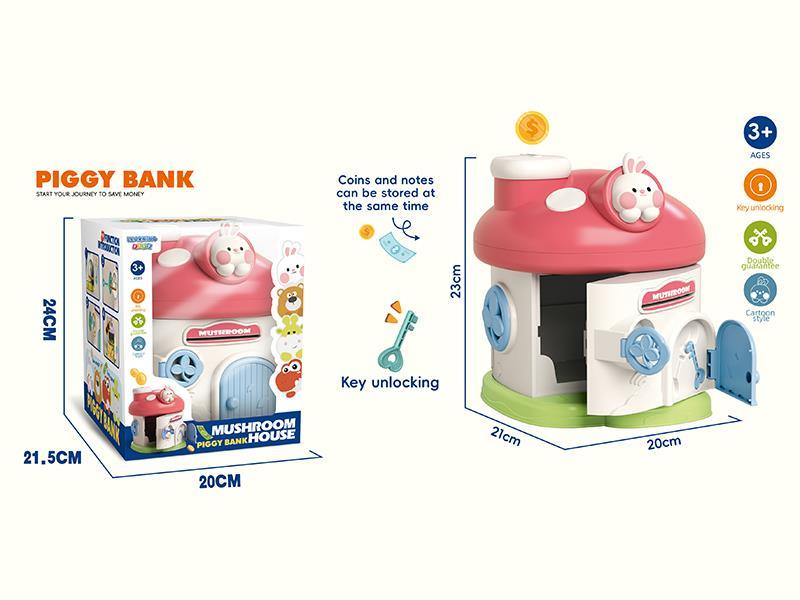 Rabbit Mushroom House Piggy Bank