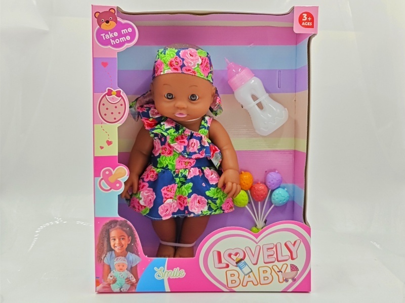 Vinyl black doll, newborn doll, 14-inch doll, simulation doll