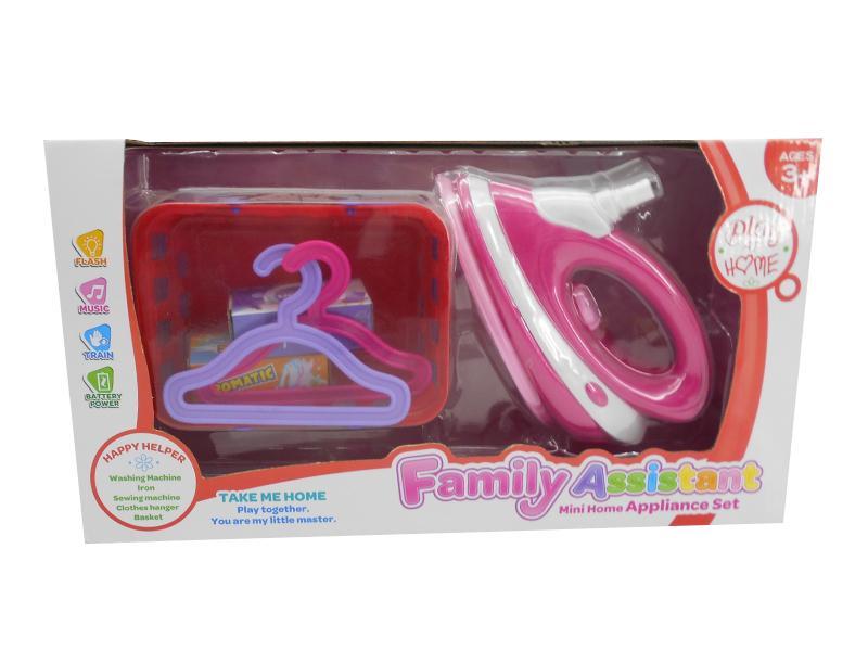 B/O Iron With Basket And Clotheshorse Set