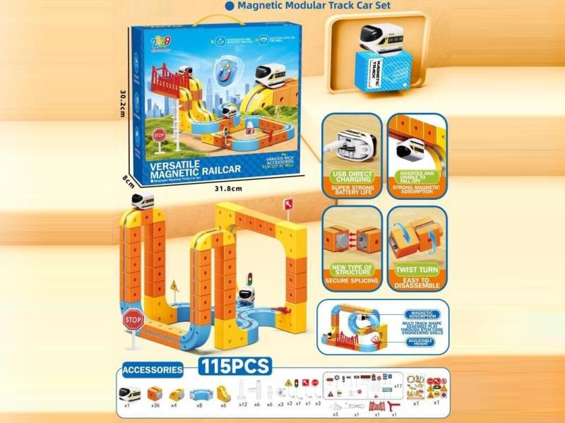 Versatile magnetic track car /115PCS