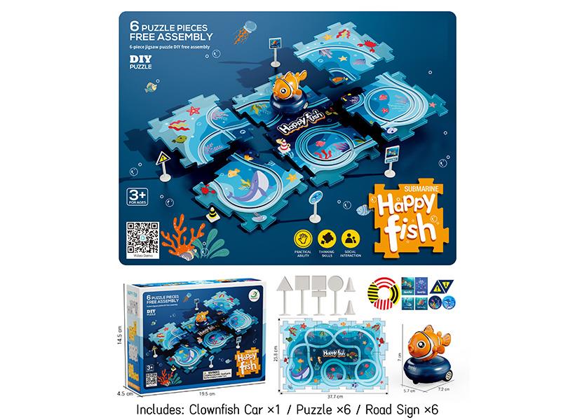 Electric Clownfish Car Puzzle Track Toys