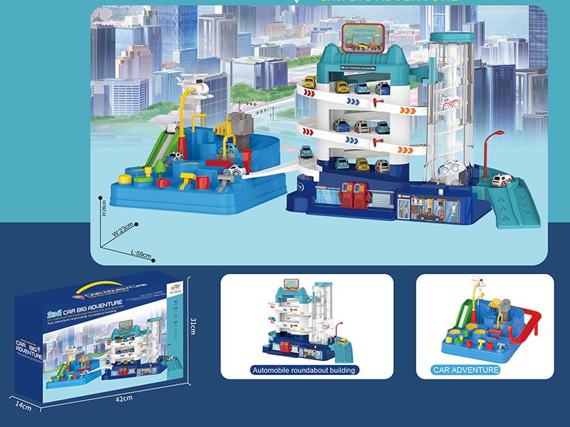Car Adventure & Automobile Track Parking Building 2 In 1