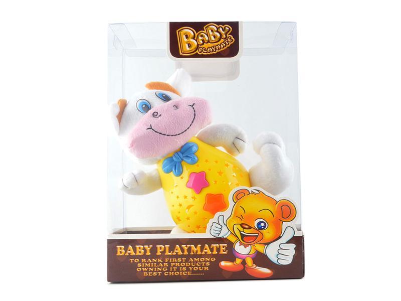 Colorful Light Projection Cow