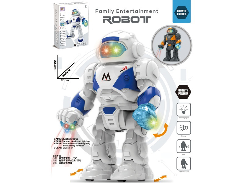 Electric Audio-Visual Robot, With Lighting And Music, Electric Straight Movement (Two-Color Mixed Installation).