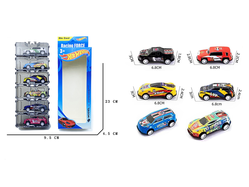 Pull Back Iron Car Storage Box Set