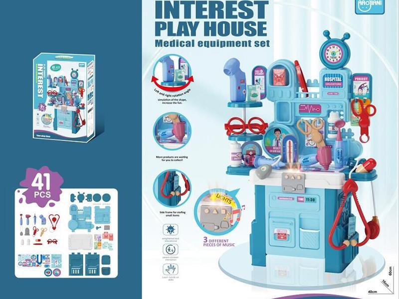 Medical Desk Play House Toy With Lights And Music 41pcs