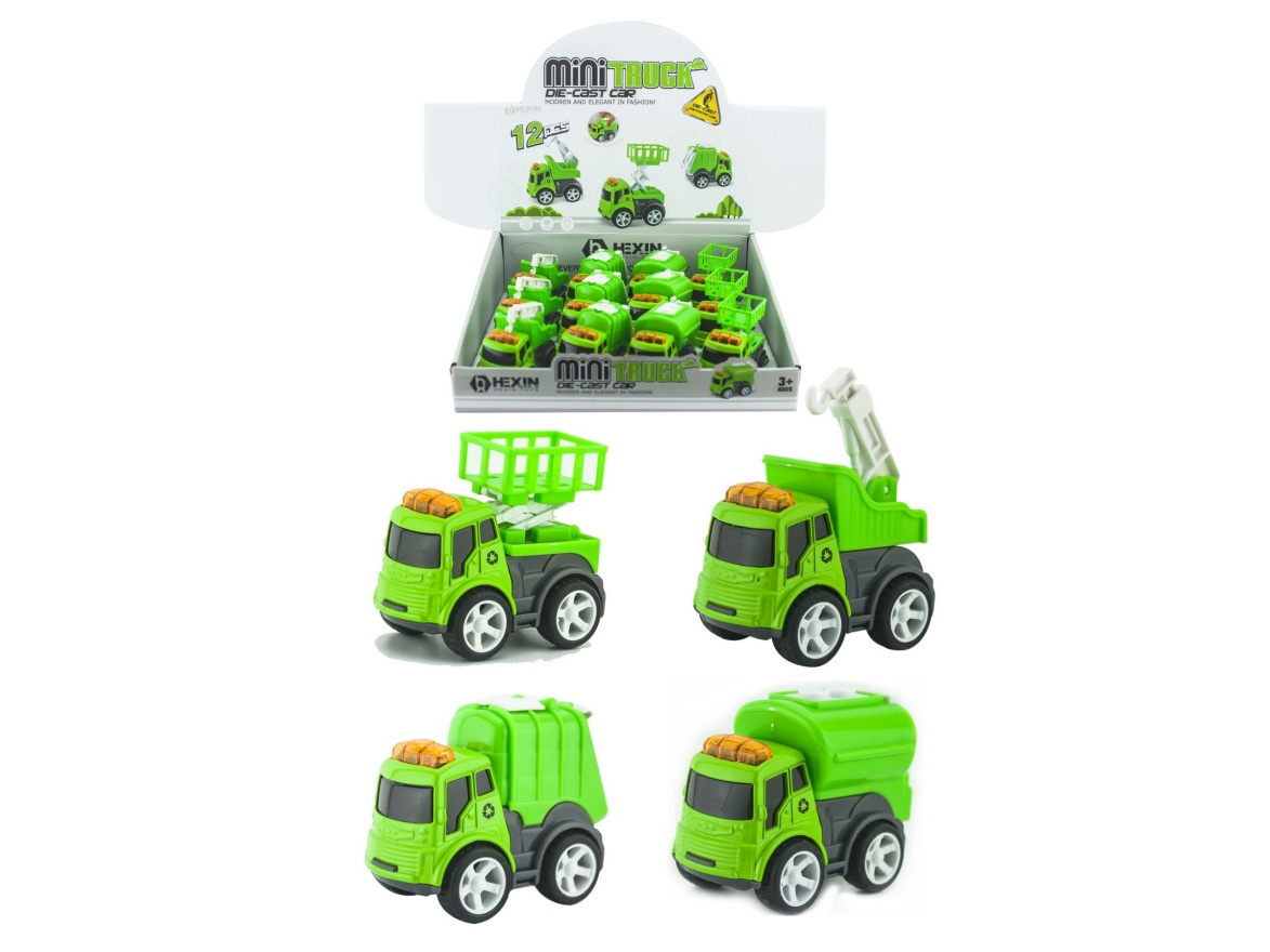 Alloy Inertial Sanitation Car 12Pcs