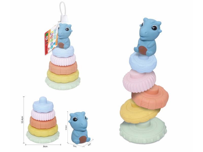 Soft Plastic Dinosaur Stacking Toy 6pcs