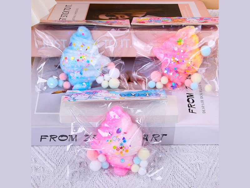 Jelly Kneading Game Mixed With Colorful Croissant Sequins + Pom-Pilling + Card Heads
