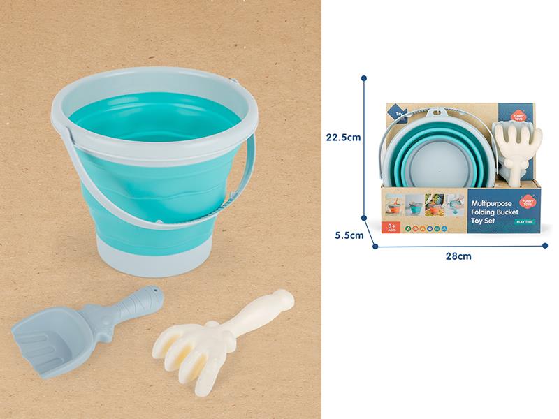 Round Folding Sand Bucket Set 3pcs