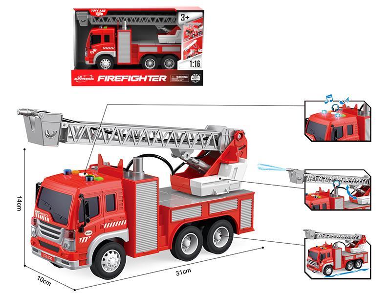 1:16 Friction Fire Engine (Four Keys,Sound And Light,Spray Water)