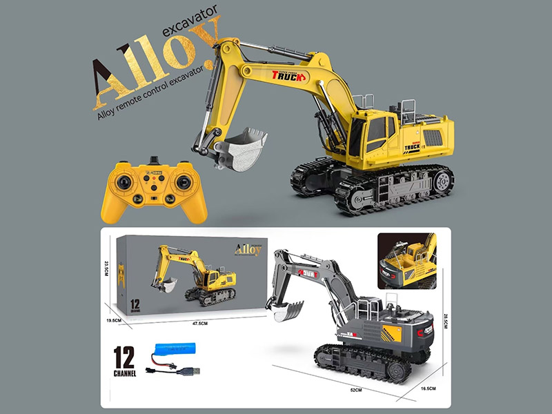 12CH Remote Control Large Size Alloy Excavator