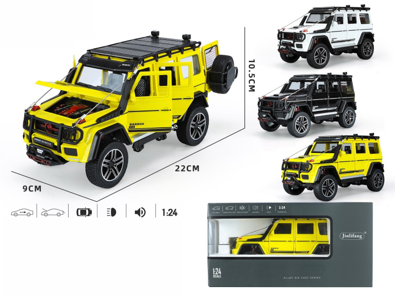 1:24 Benz G-Class Off-Road Version Pull Back Alloy Six-Door Car Model With Sound And Lights 1pcs