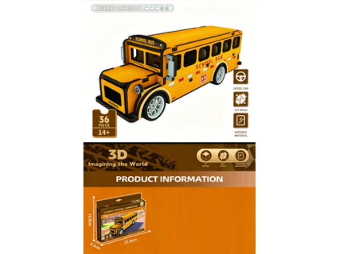 3D Jigsaw Puzzle Series: School Bus