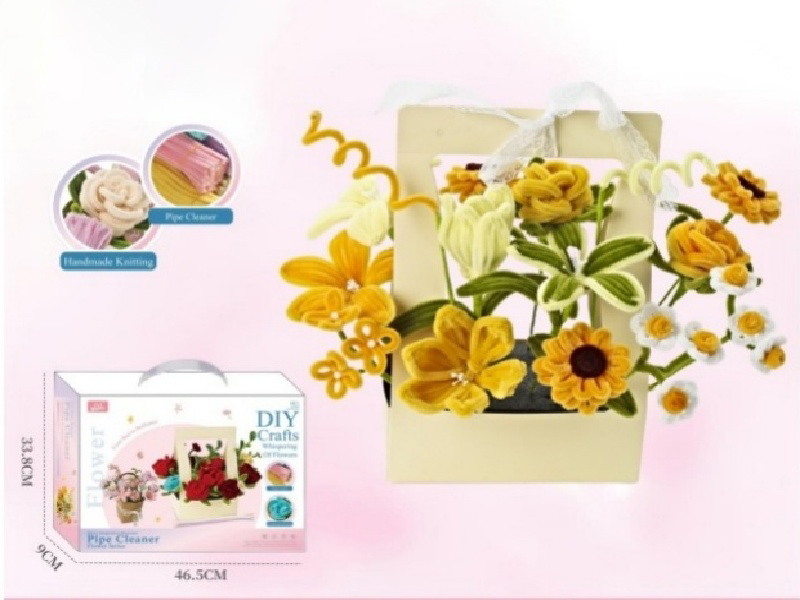 Soft Yellow Paper Diy Twisty Stick Gift Box Bouquet