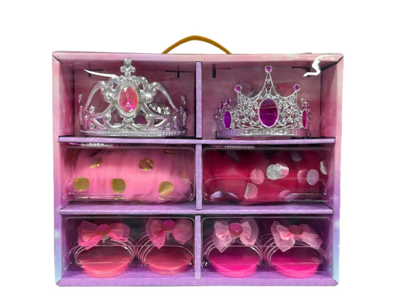 Six-Grid Princess Dress, Role-Playing, Crown Polka Dot Fairy Dress, High Heels, Magic Wand, Multi-Piece Gift Box Set