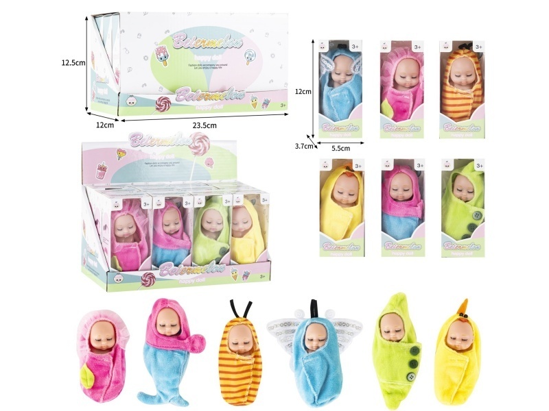 4-Inch Solid Sleeping Dolls (12-Piece Set)