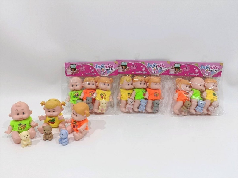 5-Inch Rubber-Lined Small Fruit Dolls (3 Pieces)