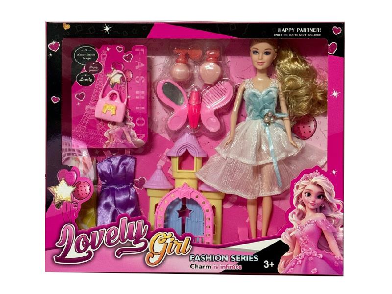 11.5" Solid Doll With Adornment Toys, Dress Up Set