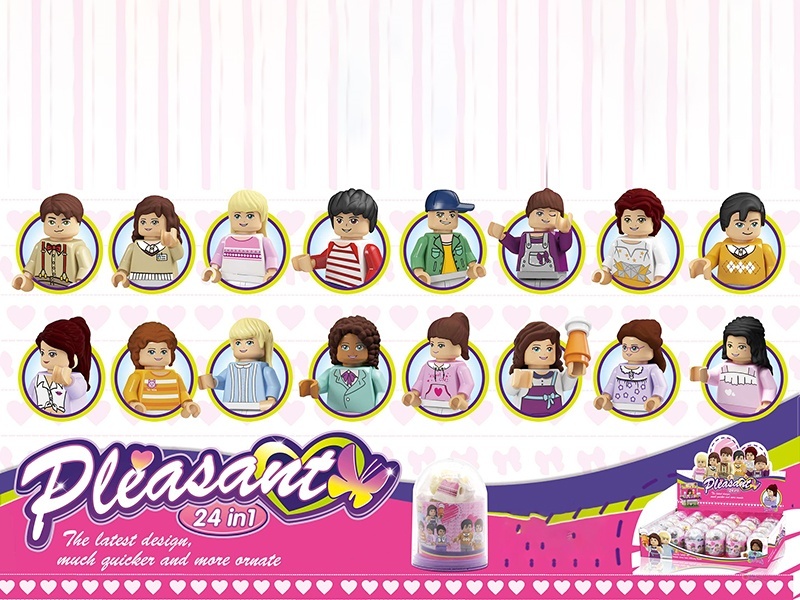 Cylindrical Building Blocks, Minifigures, Small Lego-Style Building Blocks