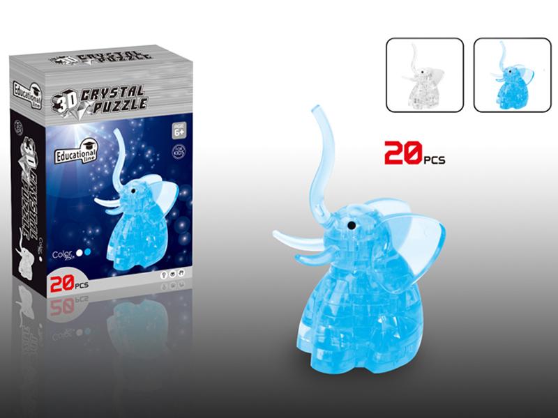 Elephant 3D  From The Crystal Building Block