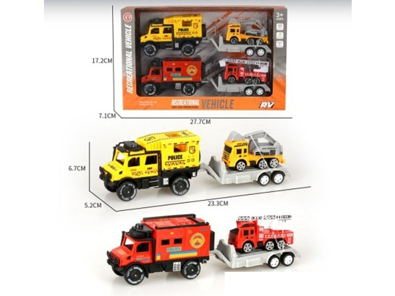 Small-Sized Inertial Single-Row Police Car Set