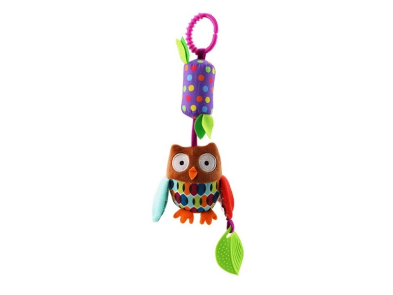 Cartoon Owl Baby Soothing Plush Teething Wind Chime Pendant