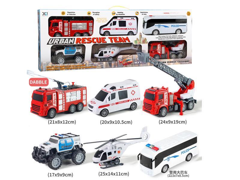Urban Rescue Friction Cars 6pcs
