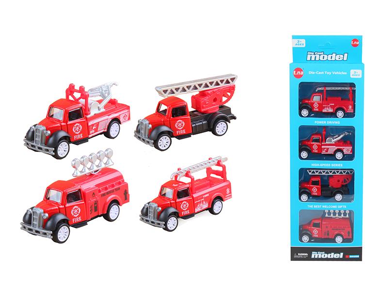 Pull Back Alloy Fire Engine