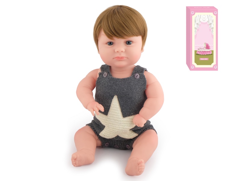 50cm Soft Plastic Reborn Doll(Wig Sheath)With Feeding-Bottle, Magnetic Pacifier, Diaper, Birth Card