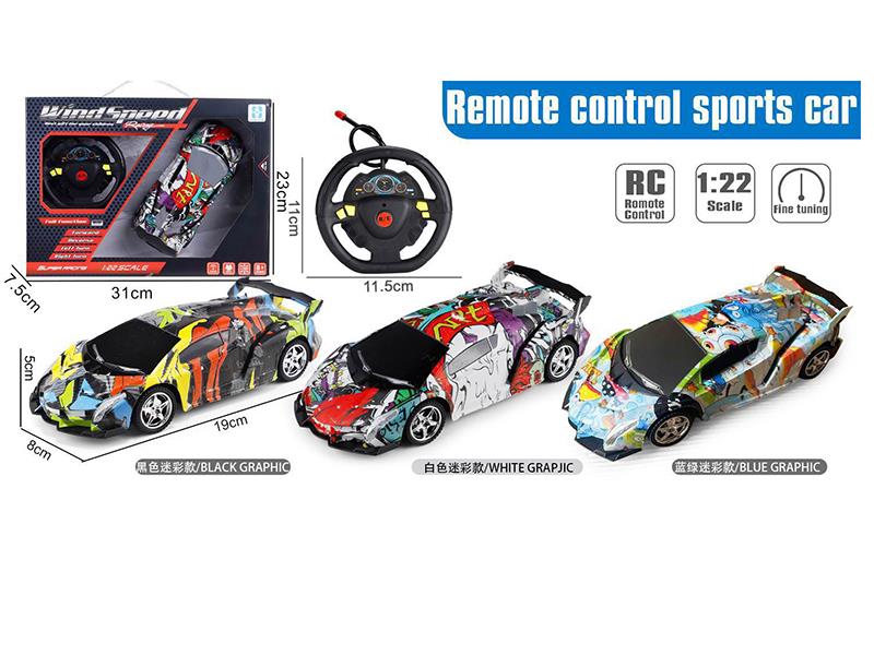 4CH Remote Control Graffiti Simulated Racing Car(Not Included Batteries)
