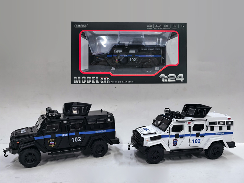 1:24 Sabertooth Russian Anti-Riot Vehicle Pull Back Alloy Car With Sound And Light