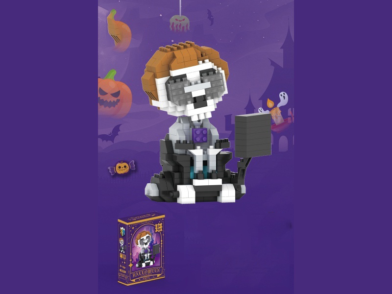 Halloween Series Skeleton Gold Building Blocks 408PCS