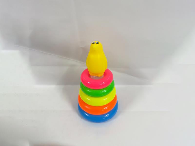 Penguin Rainbow Tower Jenga Ring 5 Layers