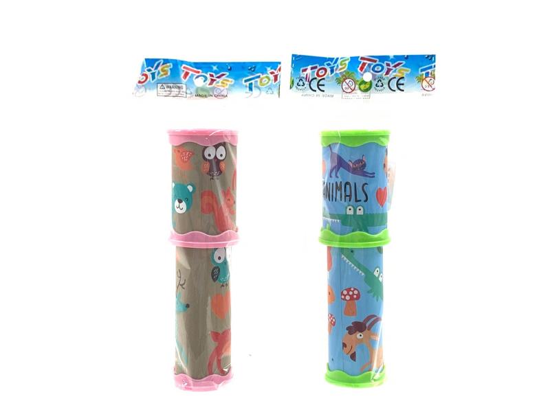 Double-Section Glass Lens Plastic Ring Animal Pattern