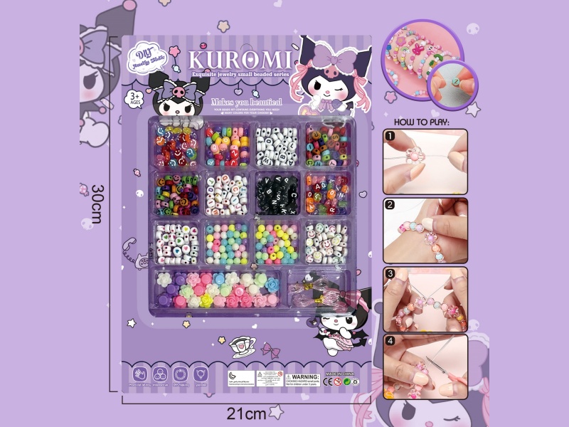 Kulomi Diy Beaded Jewelry Square 14-Grid Multi-Color Beaded With 2 Threads