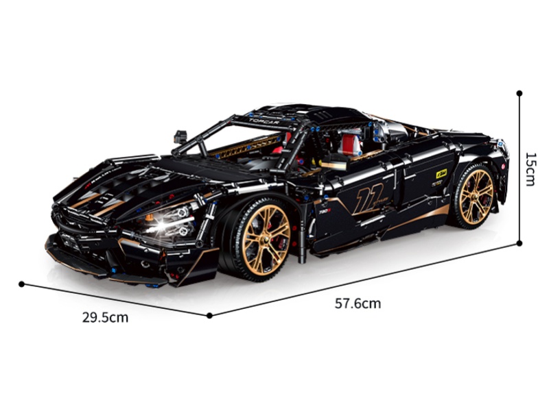 Building Blocks: 1:8 Supercar Series - Mclaren 720S(Electroplated Limited Edition)3284 Pieces