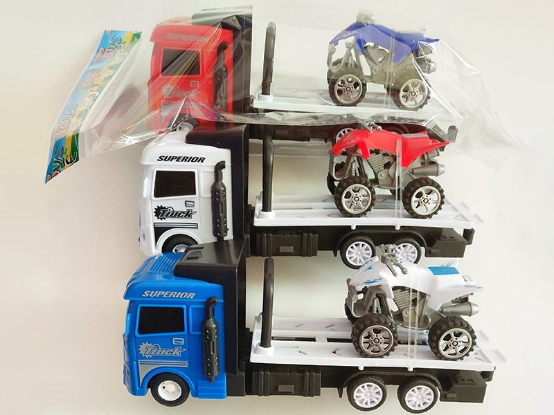 Friction Heavy Truck With Beach Motorcycle
