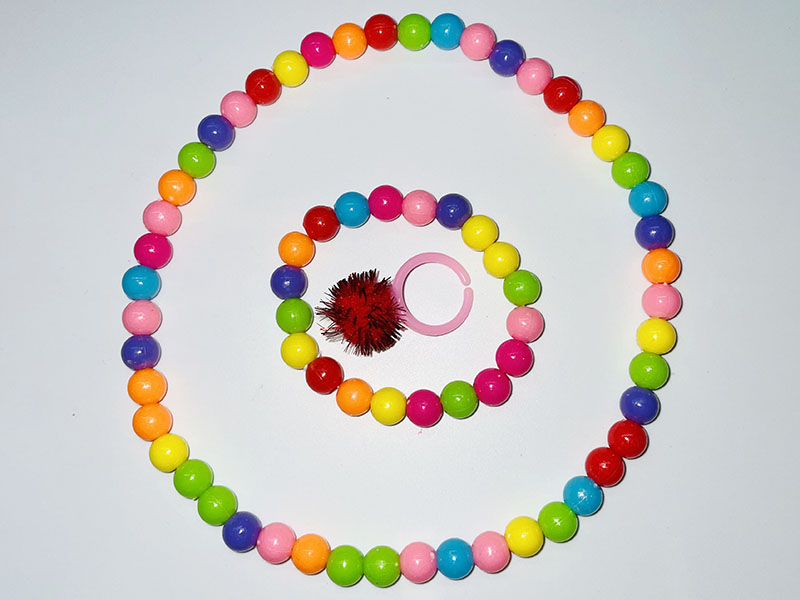 Beaded Necklace + Bracelet +Ring