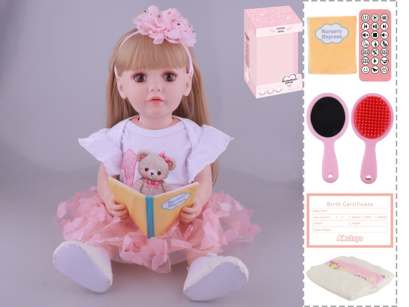 22-Inch Bionic Smart Rebirth Doll, Capable Of Bionic Shaking Of The Head, Raising Of The Hand, Mouth Movement To Speak, Intelligent Dialogue, Recording, Imitating The Tongue, Oral Skills, Dance Music