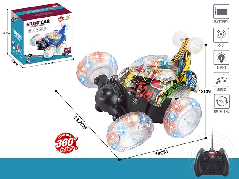 5CH Remote Control Graffiti Stunt Car(Included Batteries)