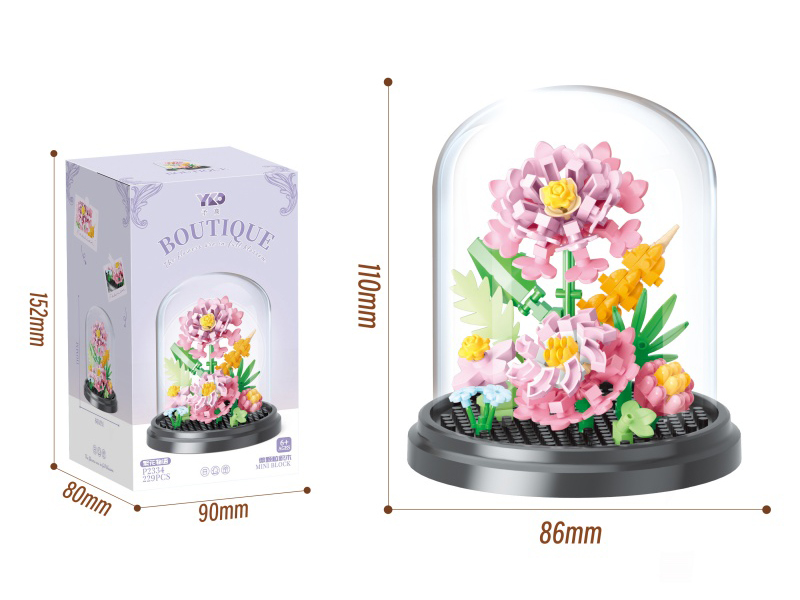 Flowers Mini Building Blocks(With Transparent Cover)(229PCS)