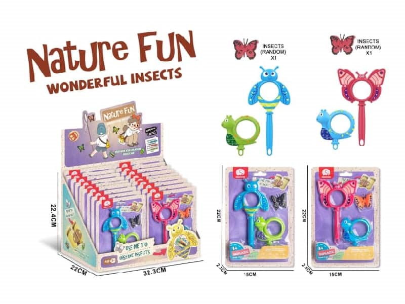 Solid Color Magnifying Glass 2pcs With 1 Insect