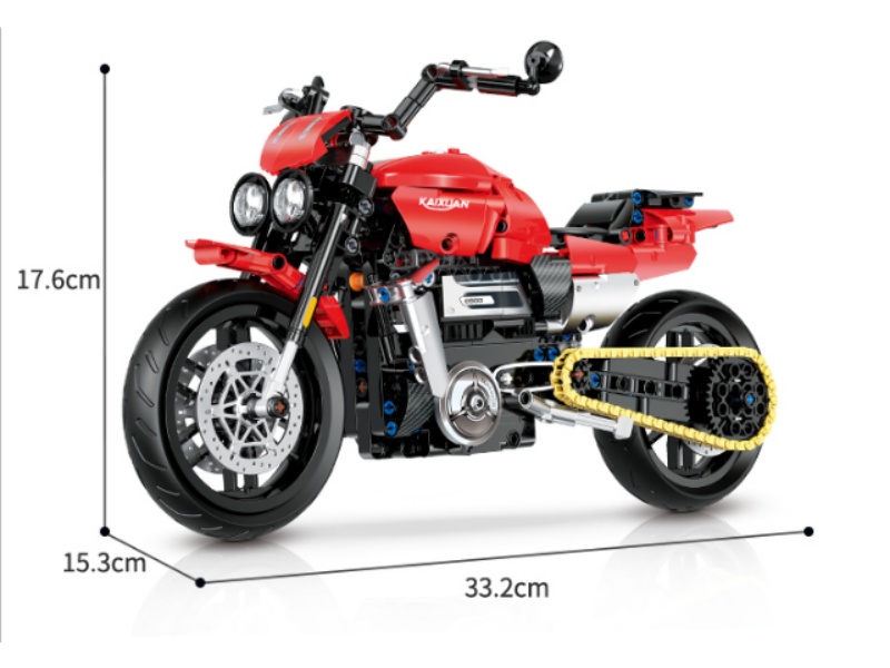 Building Blocks: 1:8 Technology Motorcycle Series - 528 Pieces Of Armored Spiral Rockets