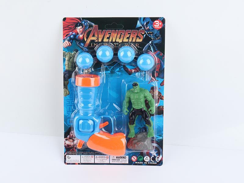 Ping-Pong Ball Gun With The Hulk Action Figure