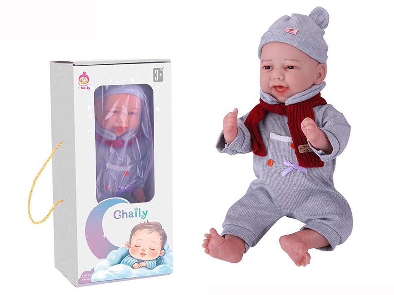 43CM(Real Baby Feel) Reborn Baby Doll With Diaper, Birth Card, Bottle, Magnetic Pacifier
