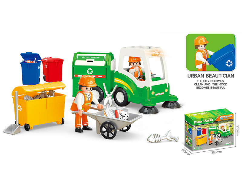 DIY Assembly Sanitation Sweeper Scene Toy